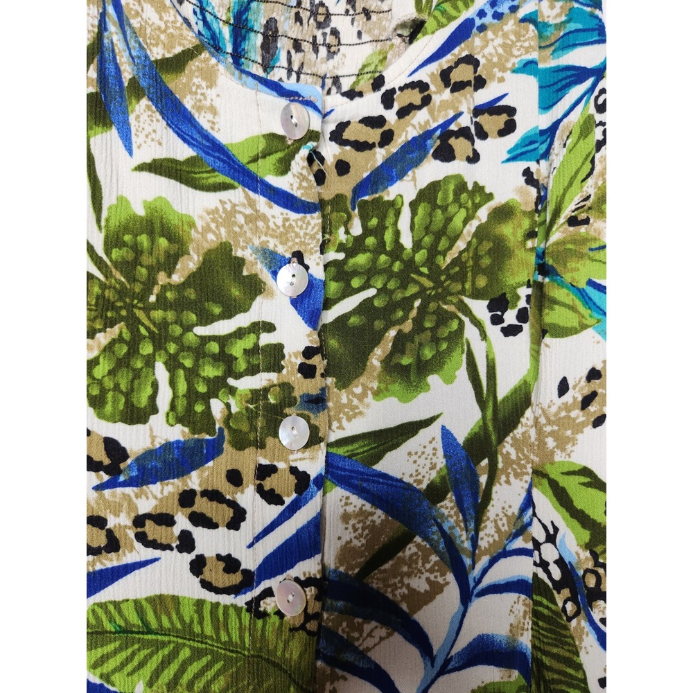 Dressbarn Womens Size 12 Tropical Leopard Print Maxi Dress Sleeveless - Picture 3 of 8